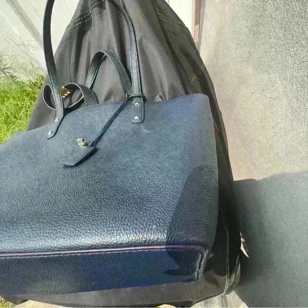 MICHAEL Kors Navy Blue Karson Large Carry All Leather  Tote - Picture 10 of 11